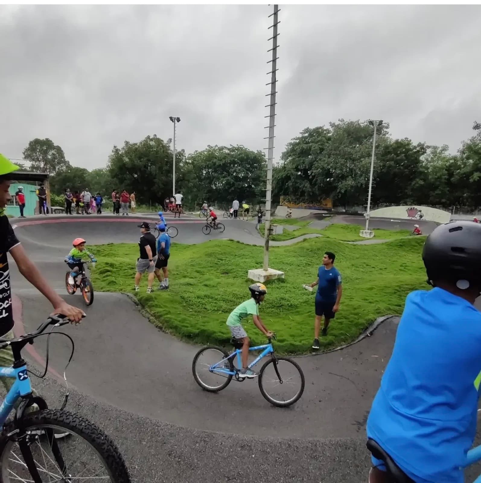 Riders learning at WallRide Park
