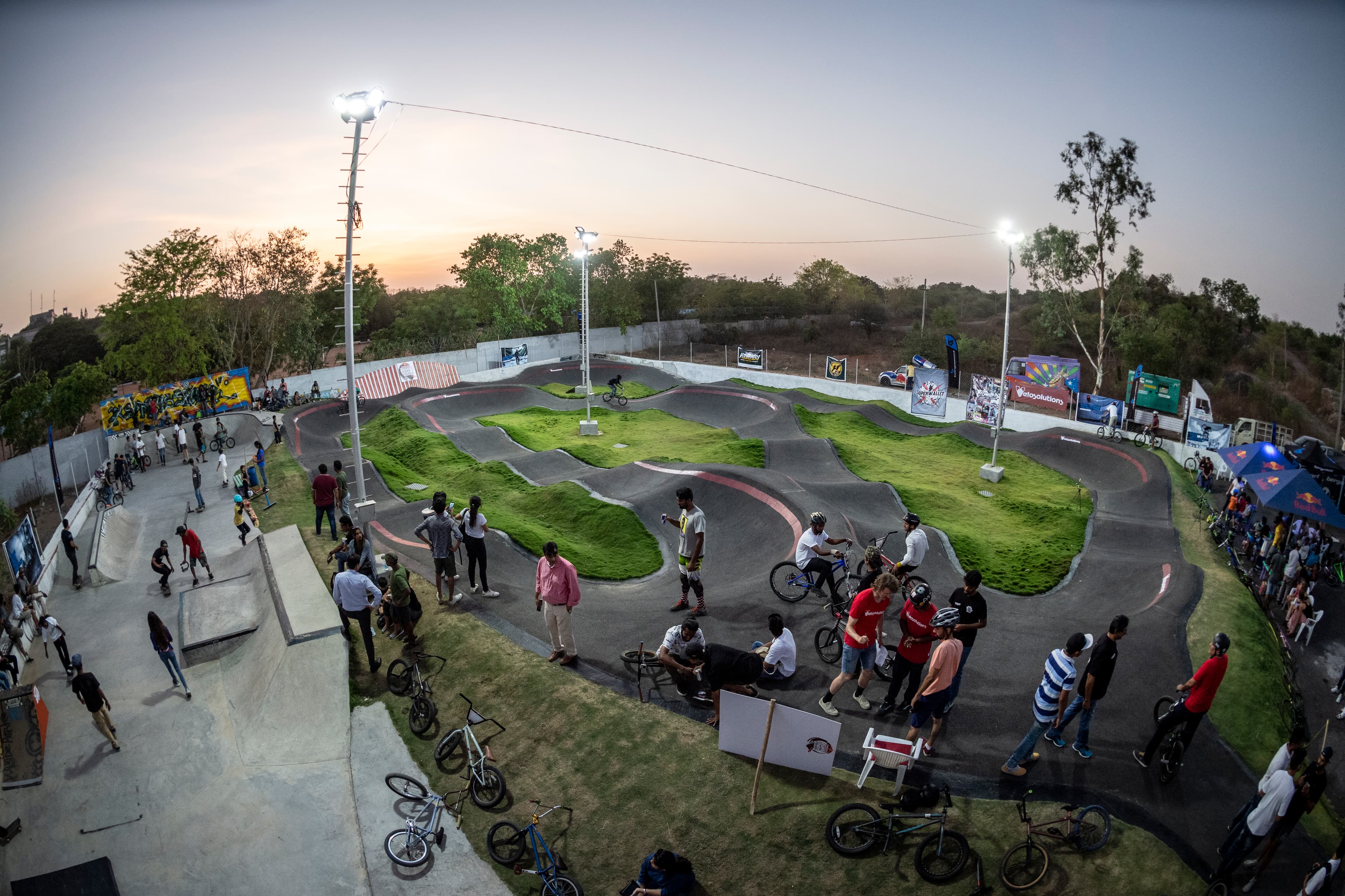 Riders gathering at a WallRide jam