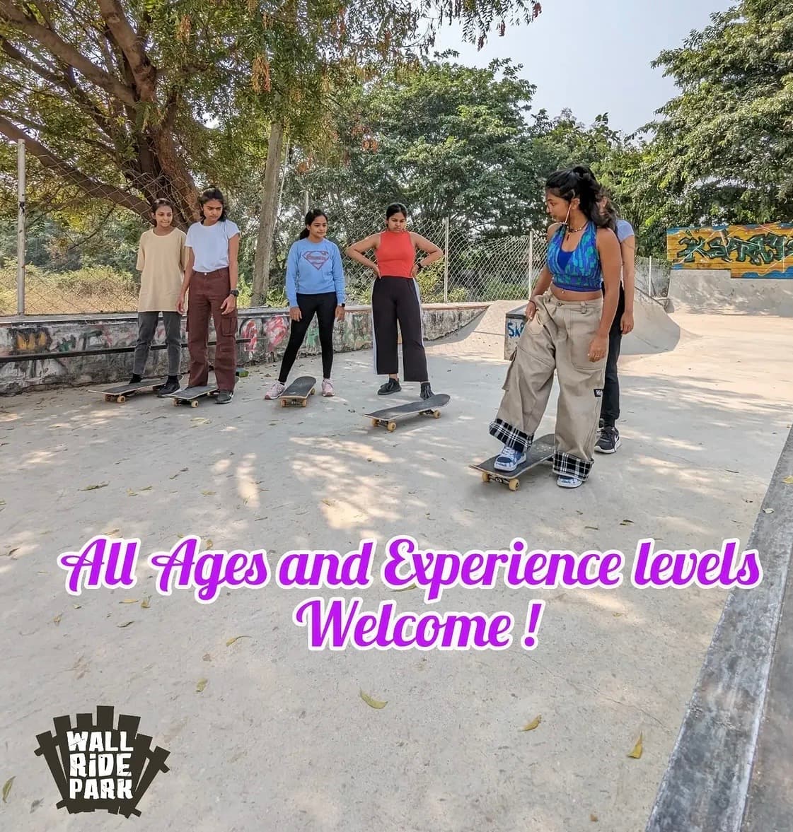 Skateboarding class at WallRide